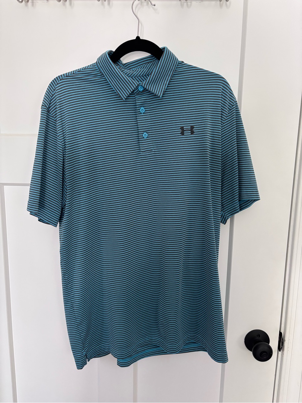 Under Armour Men’s Teal Striped Performance Golf Shirt